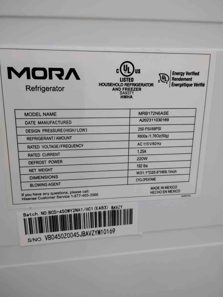 2025 Hisense Mora bottom freezer refrigerator