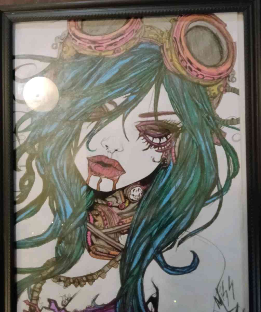 pictures shaded and colored with gel pens