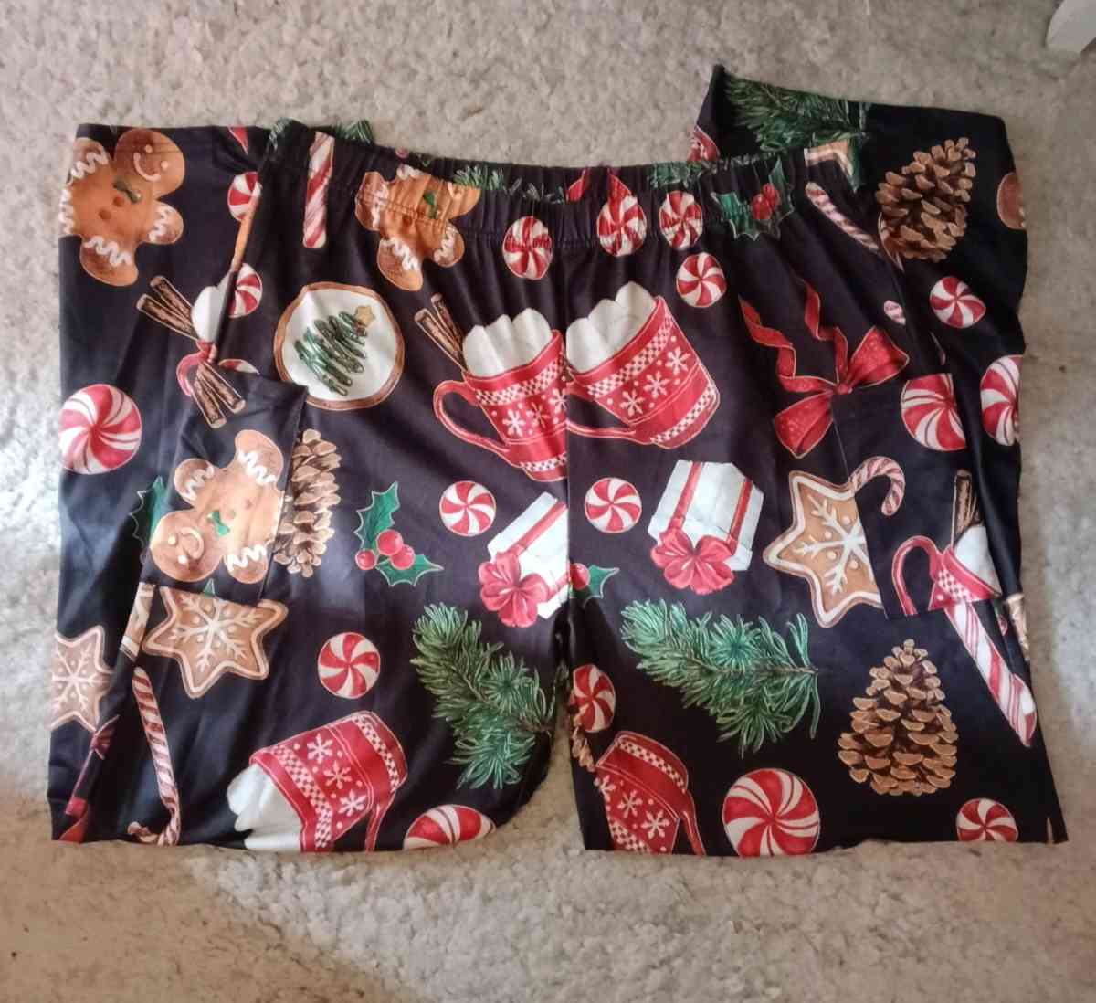 Elastic Waistband Christmas themed pajamas bottoms 2XL