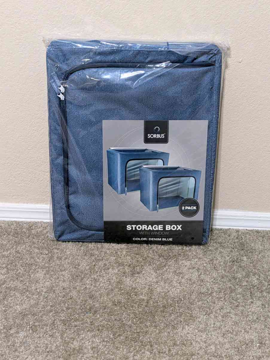 Stackable Storage Bins with metal frames set of 4