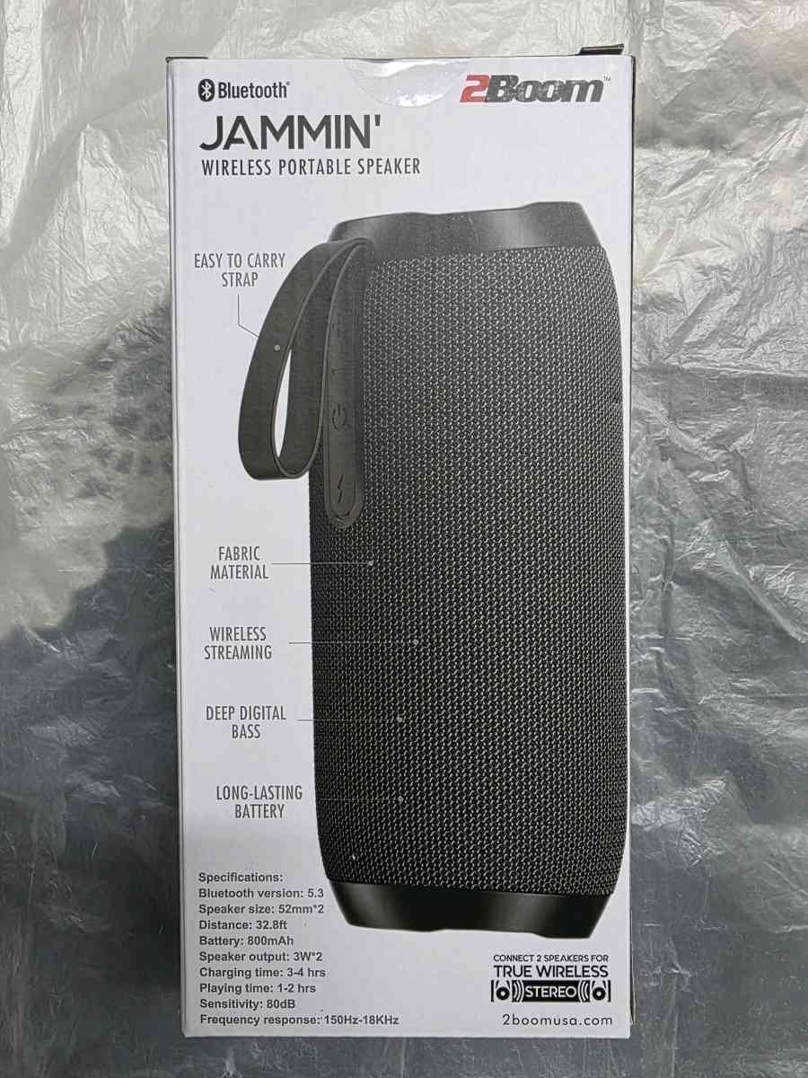 2Boom Jammin Bluetooth Wireless Speaker