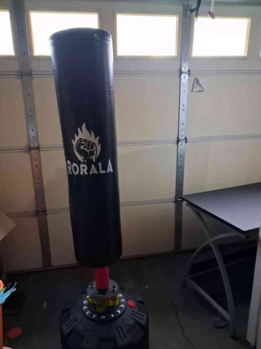 boxing bag and gloves