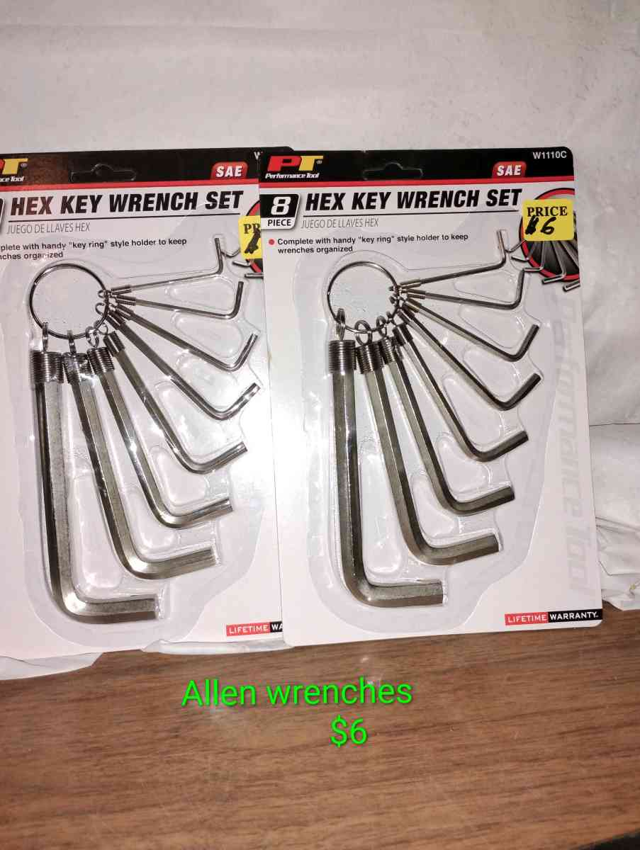 two 8 peace allen wrench sets