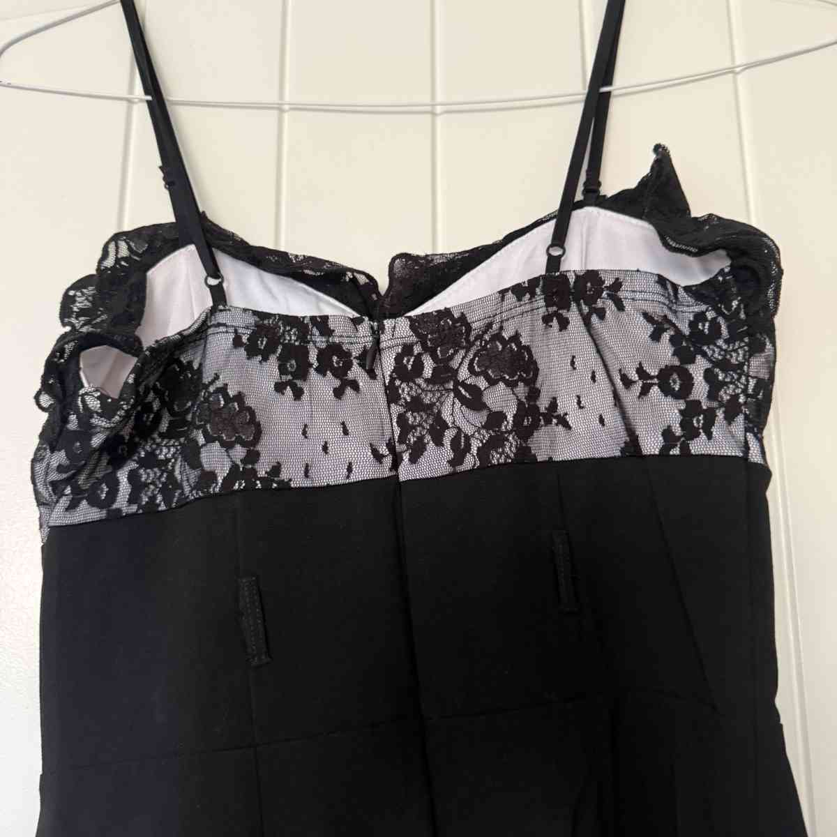 Black Lace Slip Dress with BuiltIn Bra  LingerieInspired Fit