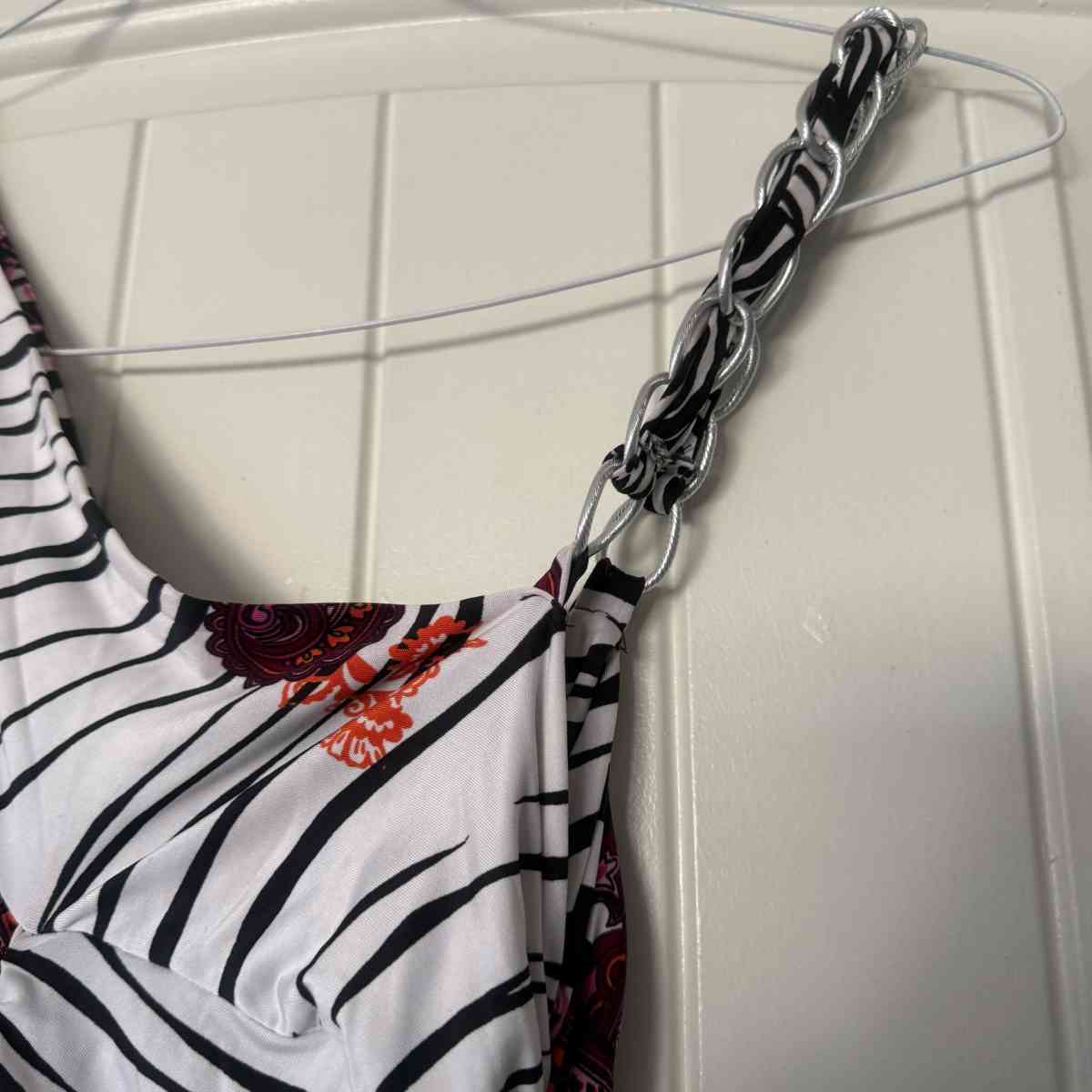 Brand New OneShoulder Ruched Bodycon Dress with Chain Strap