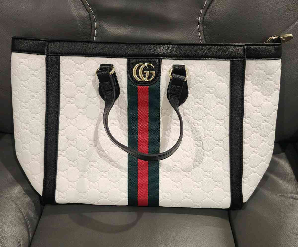 Designer Style White Tote Bag  New Condition