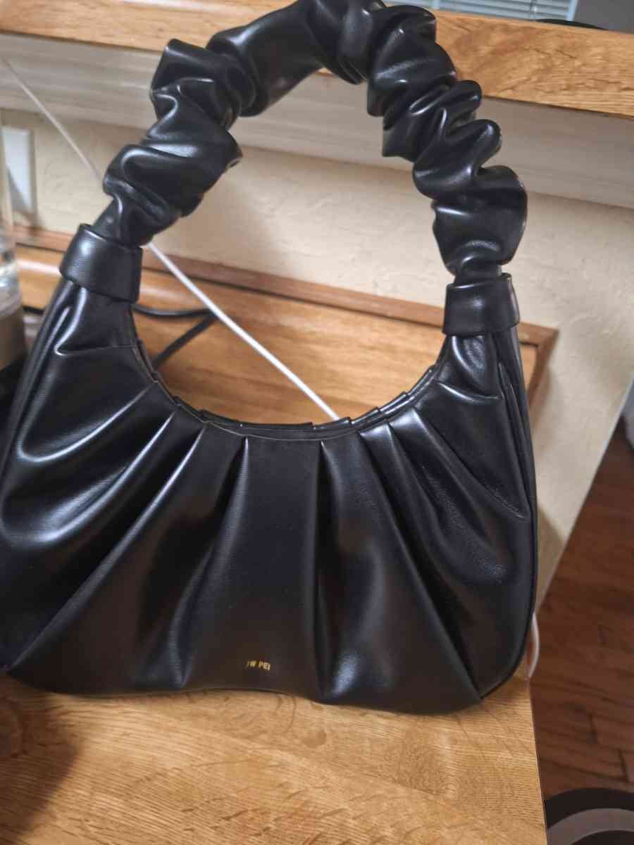 JW PEI Gabbi Black Ruched Hobo shoulder Handbag