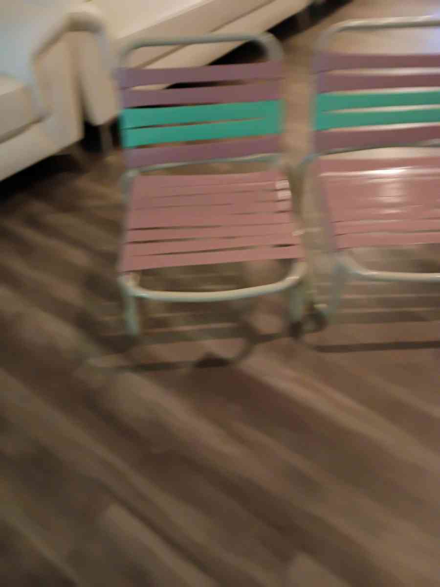 Pair of armless pool beach chairs