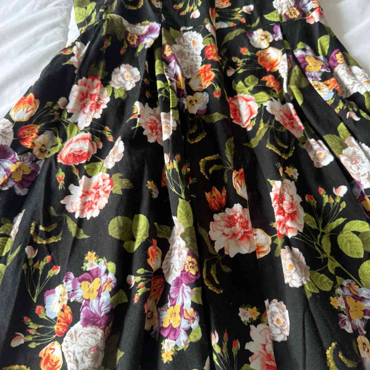 Sugarmint Strapless Black Floral Fit  Flare Dress  BuiltIn P