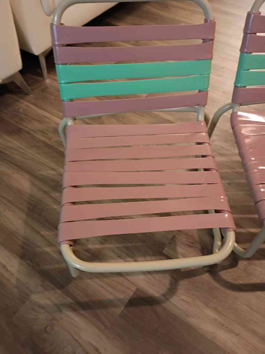 Pair of armless pool beach chairs