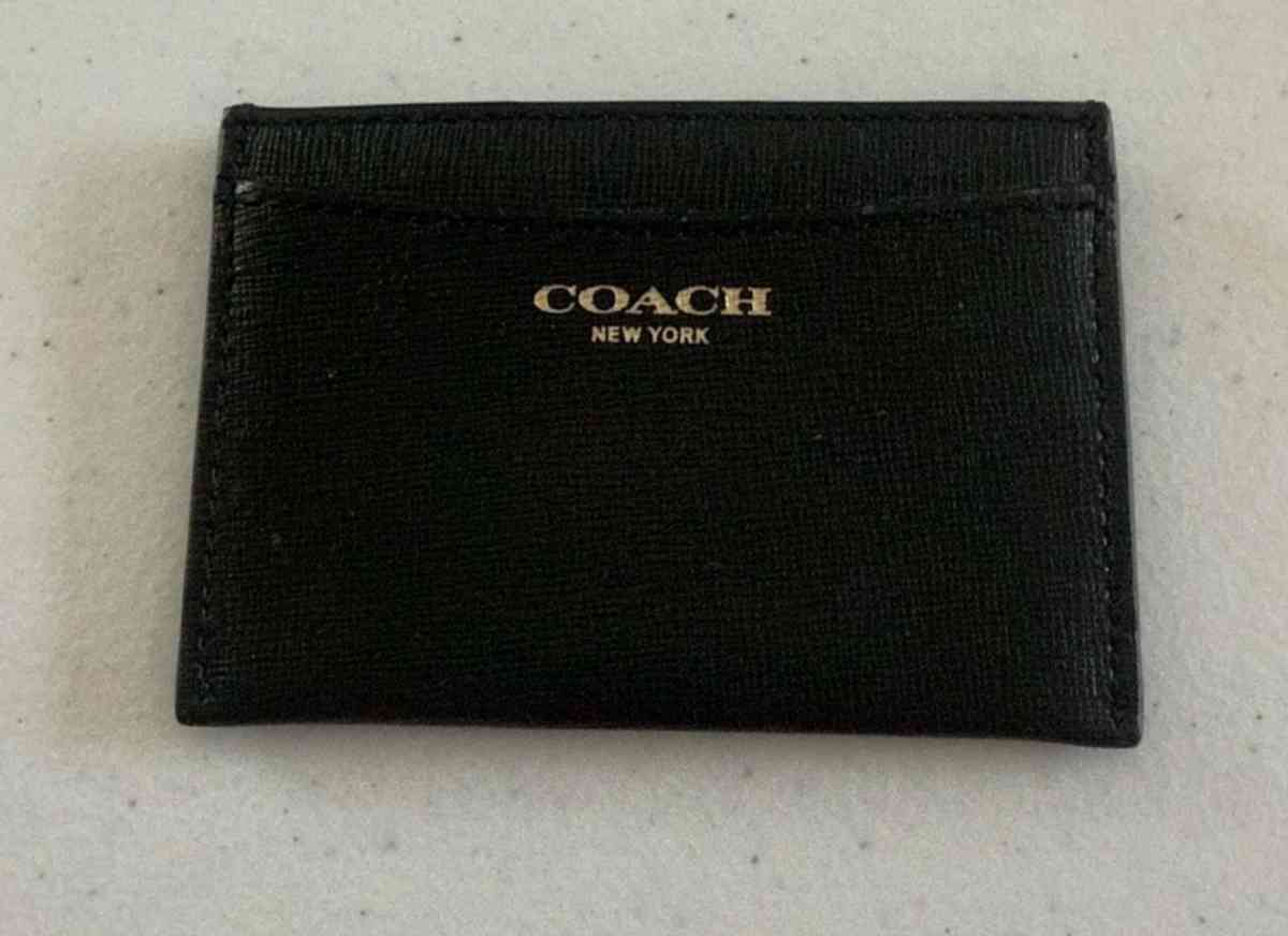 Authentic Coach New York Black Leather Card Holder Minimalis