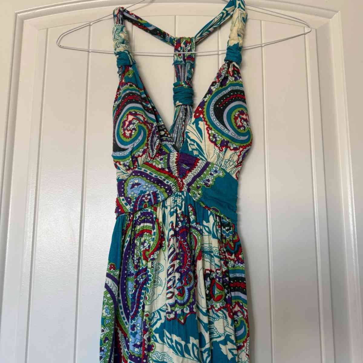 Forever 21 Boho Paisley Dress  Small  Padded Bra Top  Teal