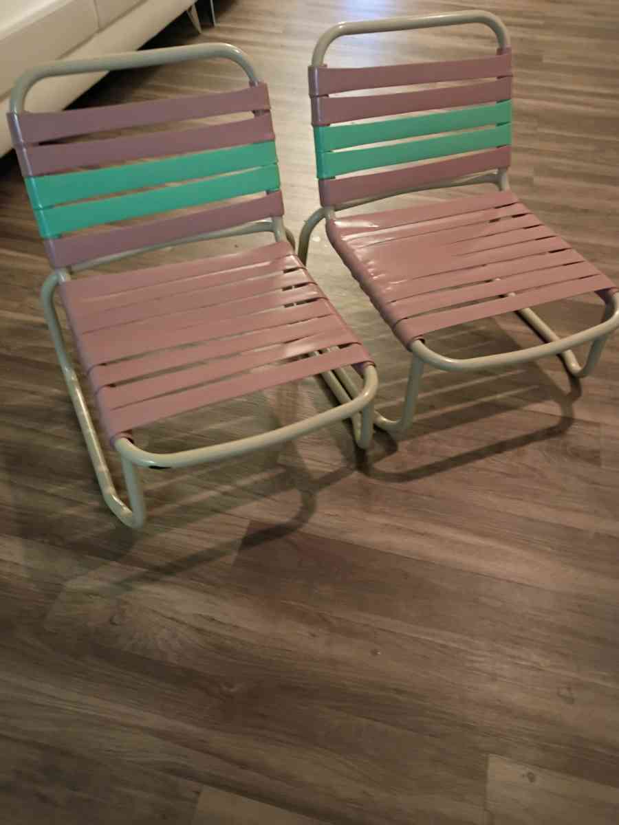 Pair of armless pool beach chairs