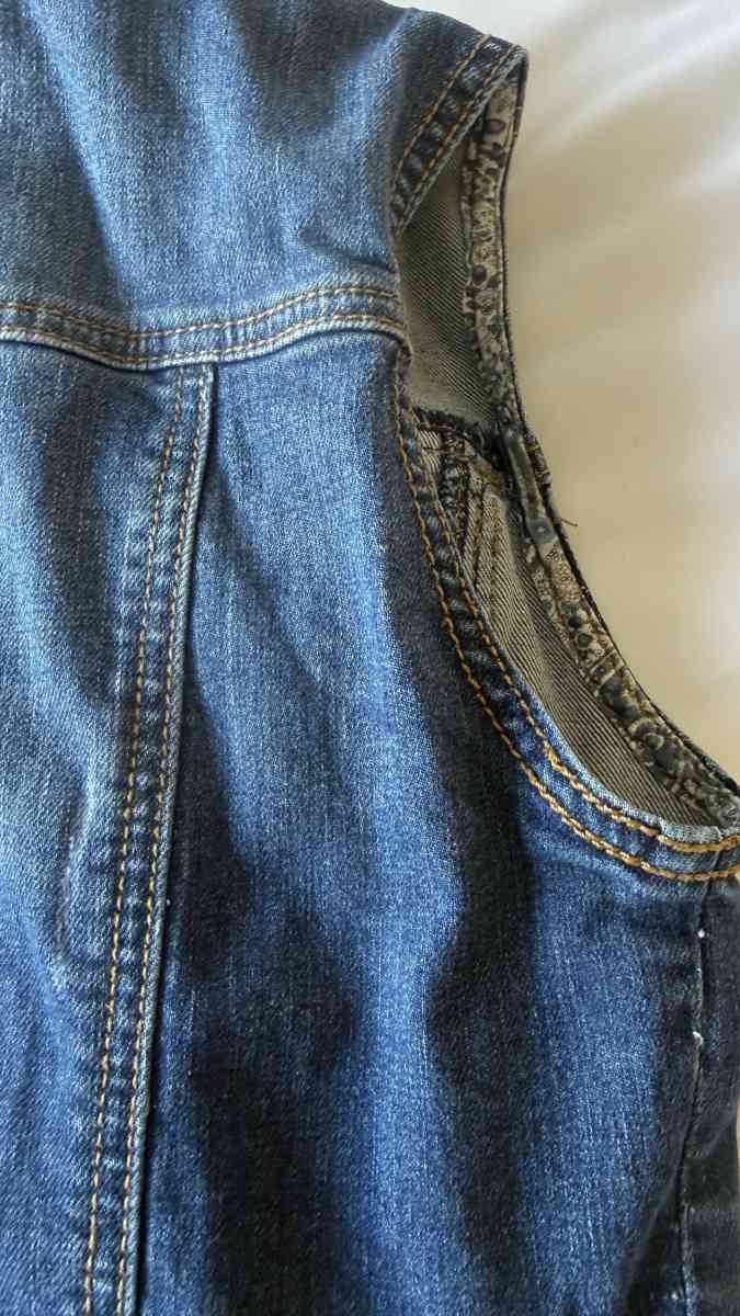 Papaya Womens Sleeveless Denim Vest  Classic Blue Jean Jacke