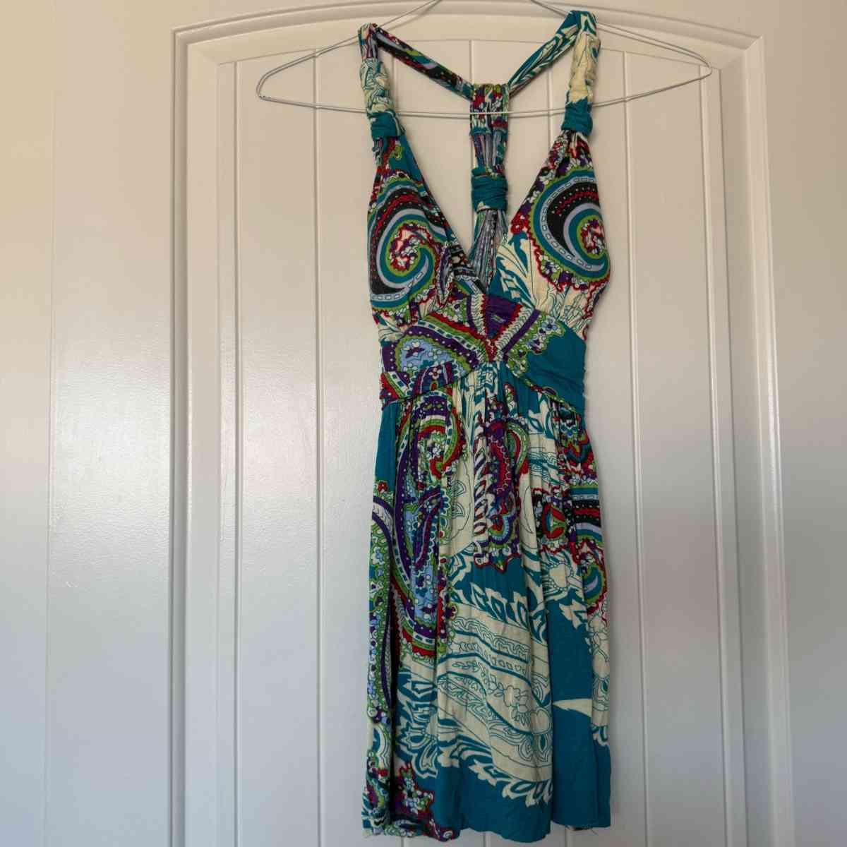 Forever 21 Boho Paisley Dress  Small  Padded Bra Top  Teal