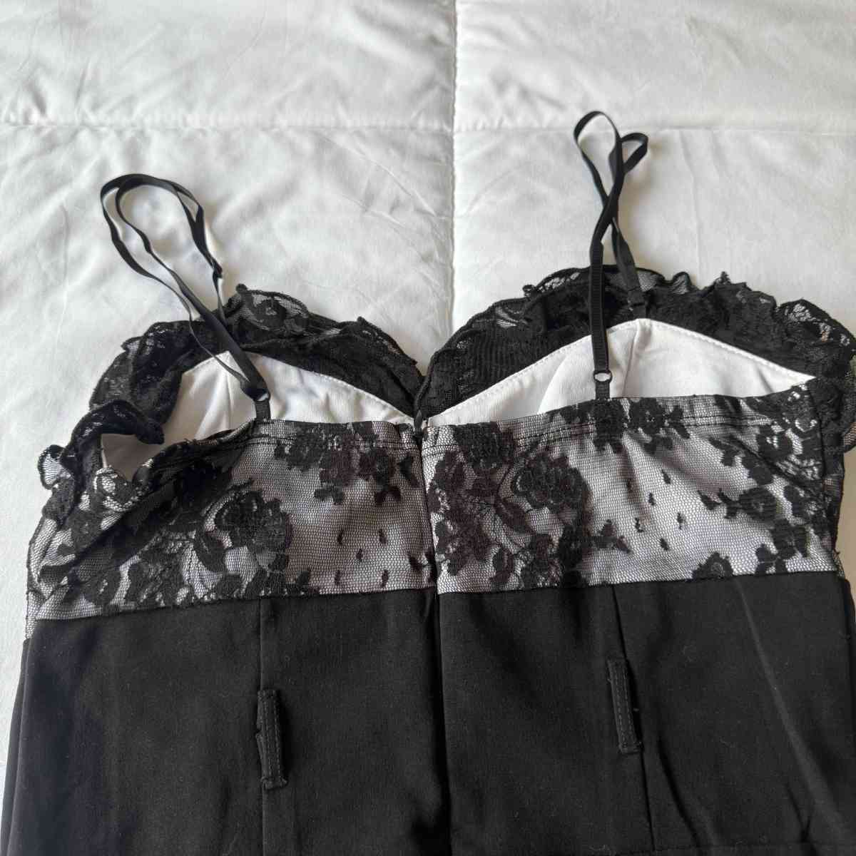 Black Lace Slip Dress with BuiltIn Bra  LingerieInspired Fit