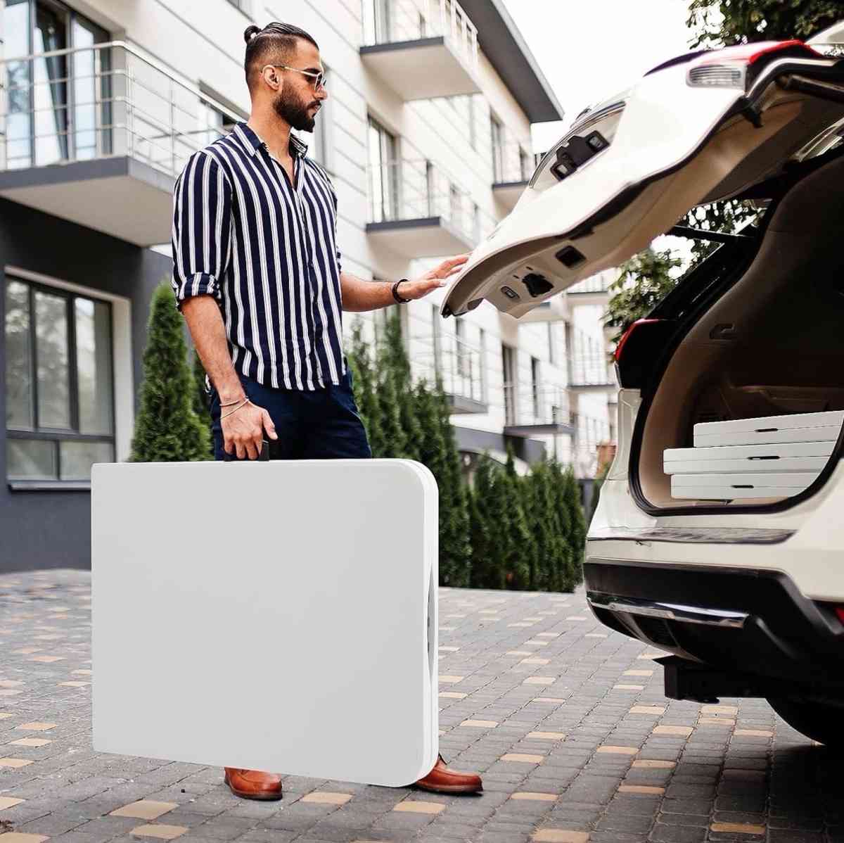 Folding Picnic Table 4Foot Adjustable Height 4FT Plastic Tab