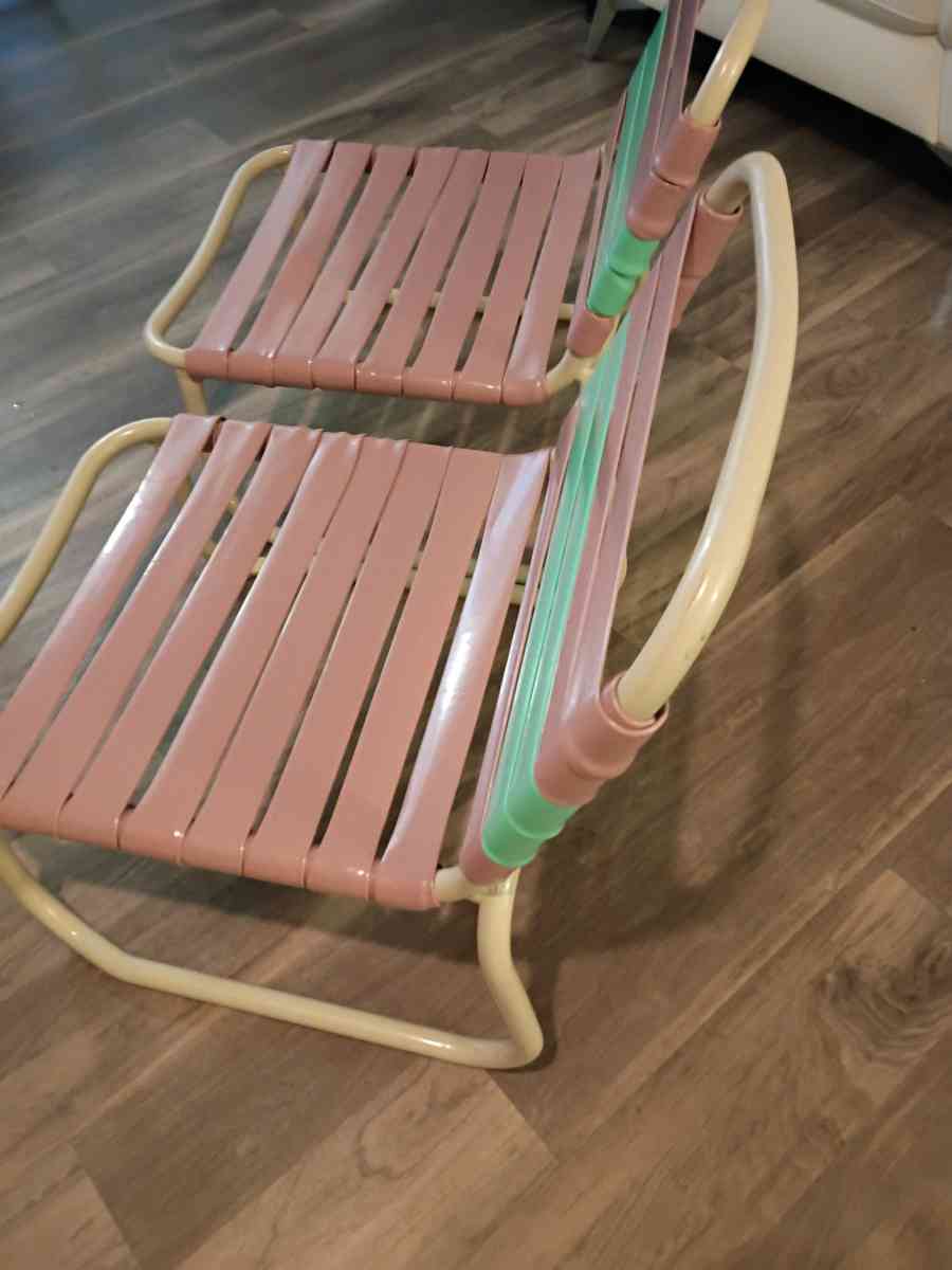 Pair of armless pool beach chairs